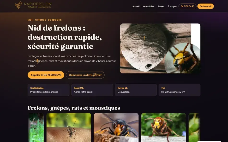 Capture du site RapidFrelon